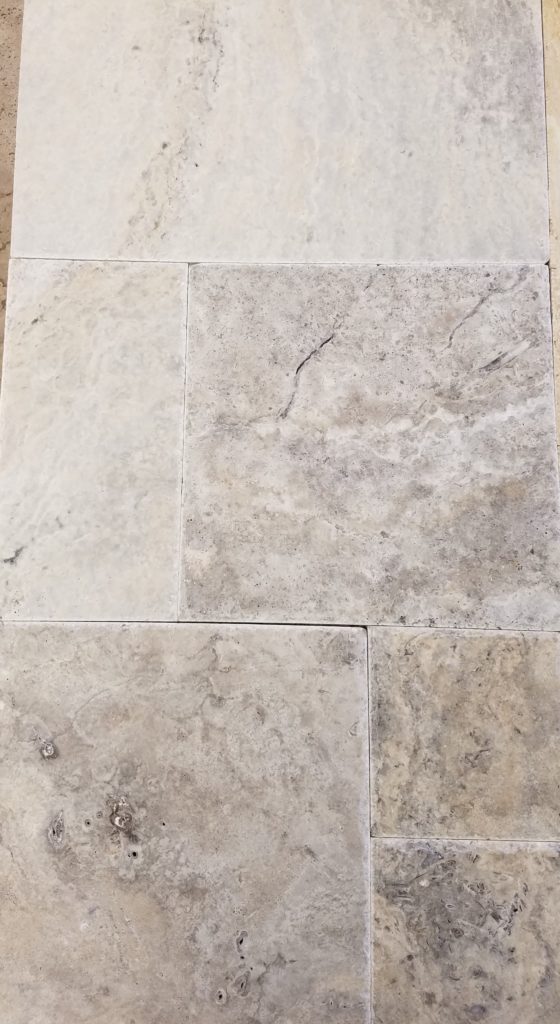 Silver French Pattern Brushed and Chiseled Tile – Travertine and Marble ...